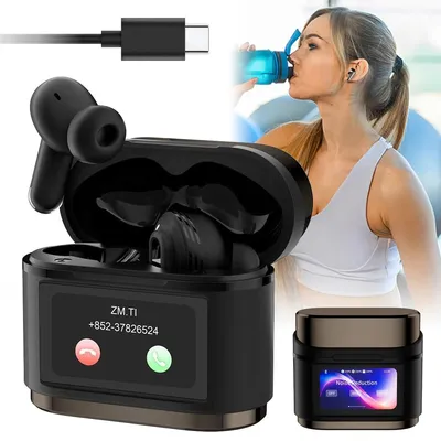 Produktbild von Bluetooth Kopfhörer Touch Screen In Ear Kopfhörer mit ANC+ENC-Ohrhörer Earbuds