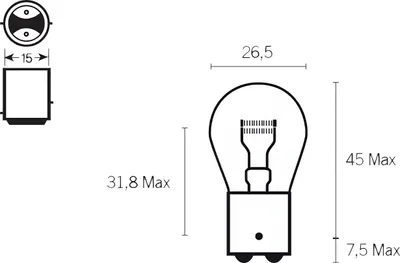 Obrázok produktu pre Žiarovky TECNIUM S25 12V 21/5W - x10