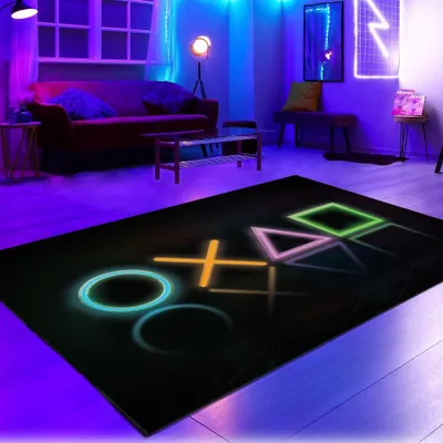 Produktbild von Rutschfester Gamingteppich im Neonfarbenen Muster Größe - 100 x 150 cm