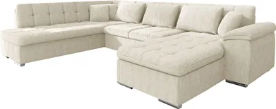 Produktbild von MIRJAN24 Ecksofa Niko Bis Cord, Polsterecke mit Bettkasten und Schlaffunktion, Sofa, Polstergarnitur (Farbe: Poso 100, Seite: Rechts)