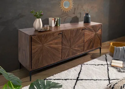 Produktbild von MASSIVMOEBEL24 Sideboard Mango 183x46x84 braun lackiert STILMÖBEL #110