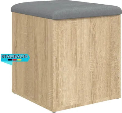 Produktbild von Sitzbank JONA mit Stauraum Sonoma-Eiche 42x42x45 cm | Aufbewahrungsbank Flurbank Garderobenbank