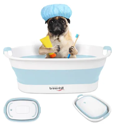 Produktbild von Faltbarer Hundebadewanne für kleine Hunde und Katzen – tragbar und mit Ablassöffnung