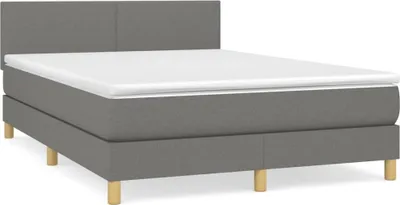 Produktbild von vidaXL Boxspringbett mit Matratze Dunkelgrau 140x200 cm Stoff