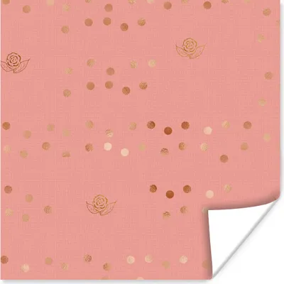 Produktbild von MuchoWow® Poster Rose - Rosa - Muster 50x50 cm - Wohnzimmerdekoration