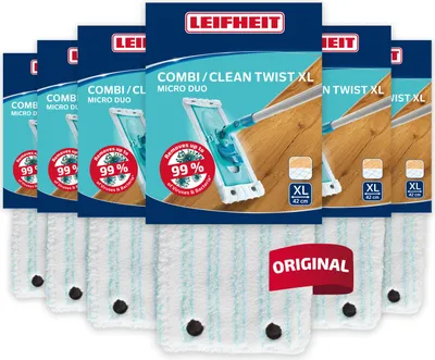 Produktbild von Leifheit Wischbezug Ersatz Bezug CLEAN TWIST XL/Combi XL micro duo 6er Set