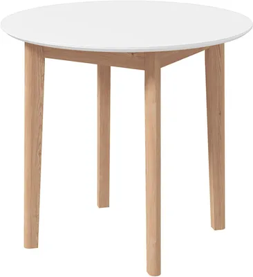 Imagen del producto de Mesa redonda - Mesa para dos personas - Mesa pequeña para comedor - Mesa de centro - Mesa tipo bistró - Madera maciza de pino