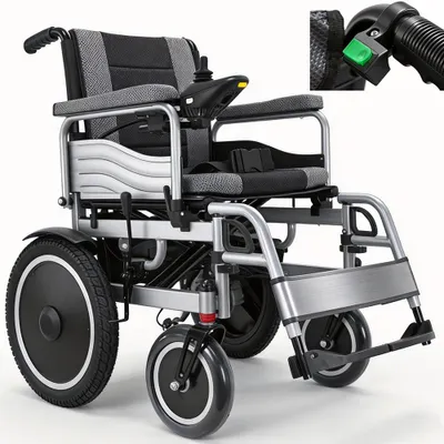 Imagen del producto de Silla de Ruedas Eléctrica Plegable 700 W con Batería 24 V 12 Ah, Autonomía hasta 20 km, Asistencia Eléctrica para Acompañante, Capacidad 130 kg