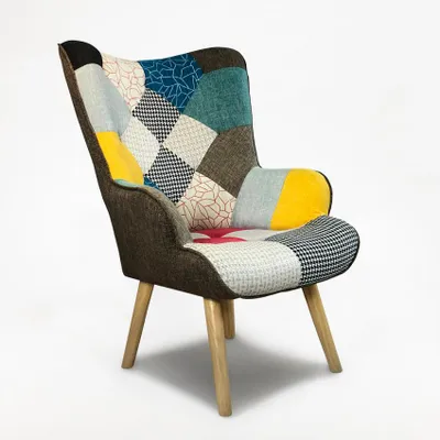 Immagine prodotto di Poltrona moderna Sedia design Patchwork con braccioli Patchy Chic