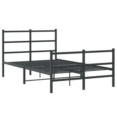 Obrázek produktu pro Postel s čelem a nohama kovová černá 120x190 cm