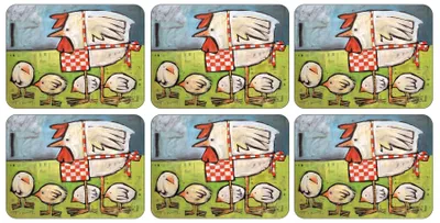 Productafbeelding van Moederkip placemats - Set van 6 decoratieve placemats