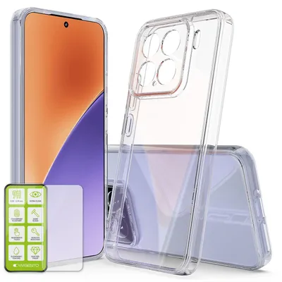 Immagine prodotto di Per Xiaomi 15 Custodia protettiva in silicone TPU trasparente + pellicola in vetro temperato H9