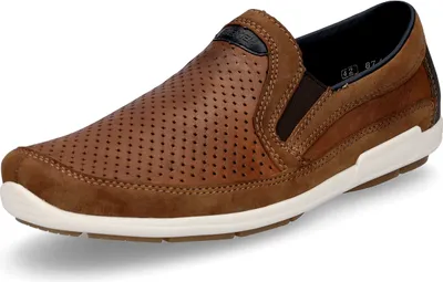 Zdjęcie produktu dla Rieker męskie niskie buty skórzane perforowana elastyczna wkładka 09055, rozmiar:45 EU, kolor:Brązowy