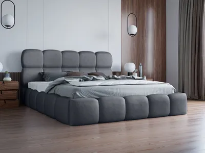 Obrázek produktu pro Čalouněná postel 140x200 ALZIRA 1 s úložným prostorem - tmavě šedá