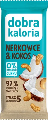 Obrázok produktu pre DATĽOVÁ TYČKA KEŠU A KOKOS BEZ PRIDANÉHO CUKRU 35 g - DOBRÉ KALÓRIE