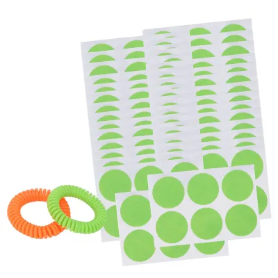 Image de 32 pièces Autocollants Anti-Moustiques Set Bracelet Imperméable Imperméable à la sueur Portable Extrait de plantes Anti-Moustiques Bracelet