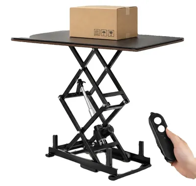 Produktbild von Elektrische Scherenhubtisch, Tragfähigkeit 63,5 kg, verstellbare Höhe 265-1270 mm, Spannung DC 24V, maximale Leistung 96W, Reichweite der Fernbedienung 2 m