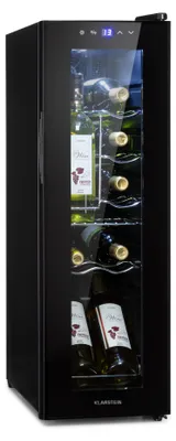 Obrázok produktu pre Klarstein vinotéka, 1 zóna, malá, 32 l, sklenené dvere, 5-18 °C, 12 fliaš