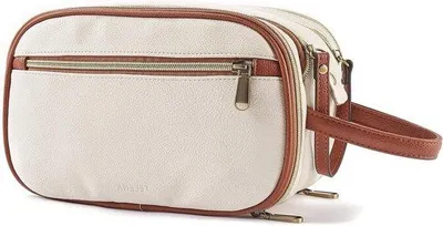 Produktbild von Famanu Kosmetiktasche aus Kunstleder - wasserabweisend, praktisch und stilvoll - beige-braun