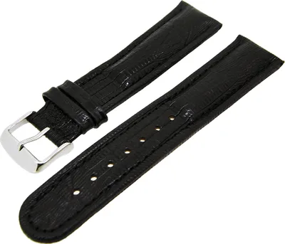 Produktbild von Uhrenarmband Kalbsleder in Teju-Prägung Schwarz Ton in Ton 22mm NEU