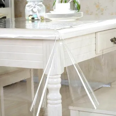 Produktbild von Famanu Tischdecke Transparent - Hochwertige, leicht zu reinigende und abwaschbare 50 x 140 cm