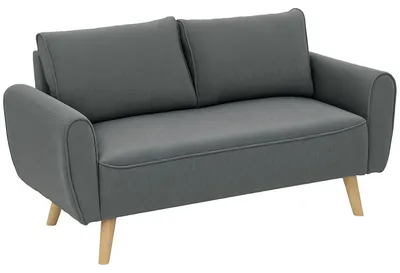 Produktbild von HOMCOM Zweisitzer Sofa mit 2 Kissen Polstersofa mit 54cm extra tiefen Sitzen