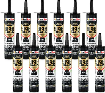 Produktbild von Isolbau Montagekleber High Tack - 12 x 470 g Extrem starker Hybrid MS Polymer Baukleber für Innen- & Außenbereich - 400 kg / 10 cm² - Weiß