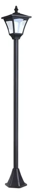 Obrázok produktu pre Solárna záhradná lampa – LED lampa | Farba: Čierna | Rozmery: 15x15x120 cm