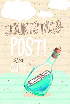 Produktbild von Geburtstag Glückwunschkarte mit Umschlag - folienfrei unverpackt