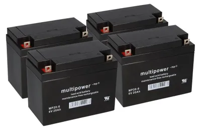 Zdjęcie produktu dla 4x Akumulator 6V 20Ah AGM Akumulator żelowo-ołowiowy Akumulator 6V 20Ah Modelarstwo