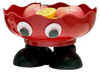Produktbild von Obstteller mit Cartoon-Motiv, großes Fassungsvermögen, breite Öffnung, multifunktionales, dekoratives Snacktablett für Wohnzimmer