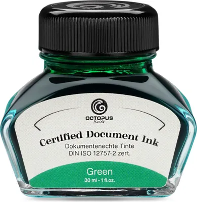 Produktbild von Document Ink green, dokumentenechte Tinte,  nach DIN ISO 12757-2, 30 ml