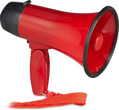 Obrázok produktu pre Plastový štadiónový megafón – 10 W – červený