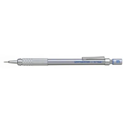 Zdjęcie produktu dla Pentel PG517, Srebrny, Stal nierdzewna, Czarny, HB, 0,7 mm, Ośmioboczny