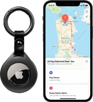 Zdjęcie produktu dla METALOWY BRELOK ETUI CASE na LOKALIZATOR AirTag do BAGAŻU KLUCZY CZARNY
