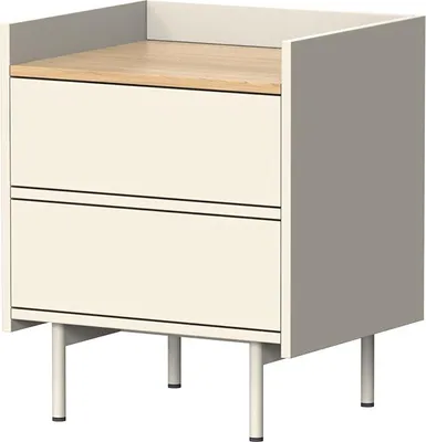 Obrázok produktu pre Nočný stolík Vicco Velina krém 48 x 58 cm s 2 zásuvkami, Model 56423
