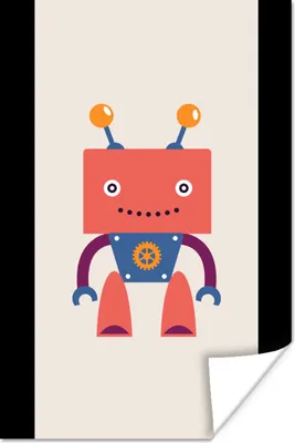 Produktbild von MuchoWow® Poster Roboter - Getriebe - Gesicht - Antenne - Kinder - Jugendliche 60x120 cm - Wandschmuck