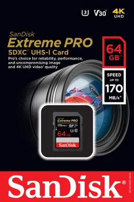 Produktbild von SanDisk Extreme Pro - Flash-Speicherkarte - 64 GB
