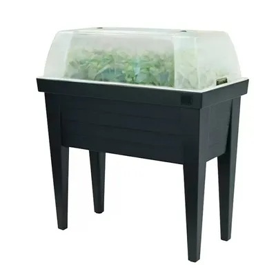 Produktbild von Hochbeet mit Haube 100x50x107 cm – Mini Gewächshaus für Balkon, Terrasse & Garten, UV- & wetterfest, 120 L, Belüftung & Wasserablauf