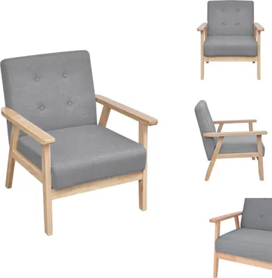 Image de vidaXL Fauteuil gris clair tissu - fauteuil