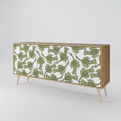 Produktbild von Spacerebels Kommode mit 3 Türen - Sideboard Komodenschrank - Highboard - Kleiderschrank Möbel - Wohnzimmer Schlafzimmer - 57,5×111×42 (HxBxT)