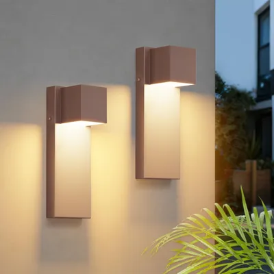 Wandlampen 2er-Set 16 W LED IP65 Edelstahl Anthrazit