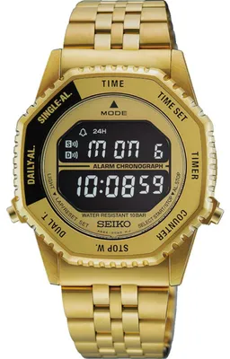 Image de Montre numérique Seiko HFL003P1, chronographe, système Rotocall, couleur or