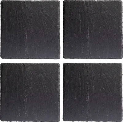 Produktbild von Untersetzer - 17 x 17 cm - Anthrazit - Schiefer - Unikat - 4er Set
