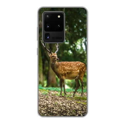 Produktbild von MuchoWow® Handyhülle Schutzhülle Hülle für Samsung Galaxy S20 Ultra Rotwild - Wald - Tier Silikon Softcase Handy Hülle - Karteninhaber