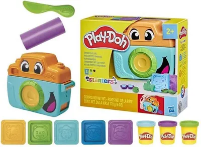 Produktbild von Play-Doh Modellierset Mes petites photos Starters, Inklusive Kamera, 7 Zubehörteile, Aktivitätsmatte, Ab 2 Jahren
