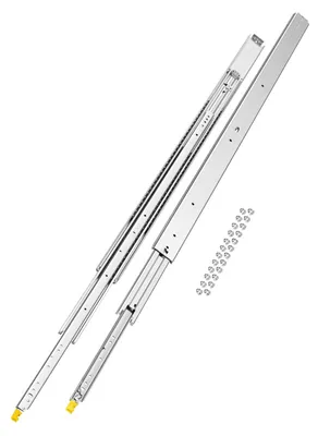 Immagine prodotto di VEVOR 1 Paio di Guide per Cassetti a Estensione Completa, Capacità di Carico 226,7 kg, Guide per Cassetti con Bloccaggio, Cuscinetti a Sfera con Guida Scorrevole 1555 x 76 x 19,5 mm