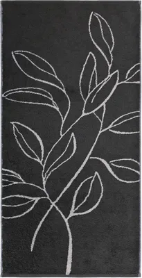 Produktbild von Handtuch - 50 x 100 cm - Anthrazit - Hellgrau - Baumwolle - Mäanderoptik