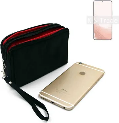 Produktbild von K-S-Trade Schutz Hülle Handy Hülle kompatibel mit Samsung Galaxy S22 Exynos Gürteltasche Travelbag Handytasche mit Zusatzfächern, schwarz