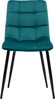 Produktbild von Miliboo - Design-Stühle aus petrolfarbenem Samtstoff und schwarzem Metall (2er-Set) MAXWELL